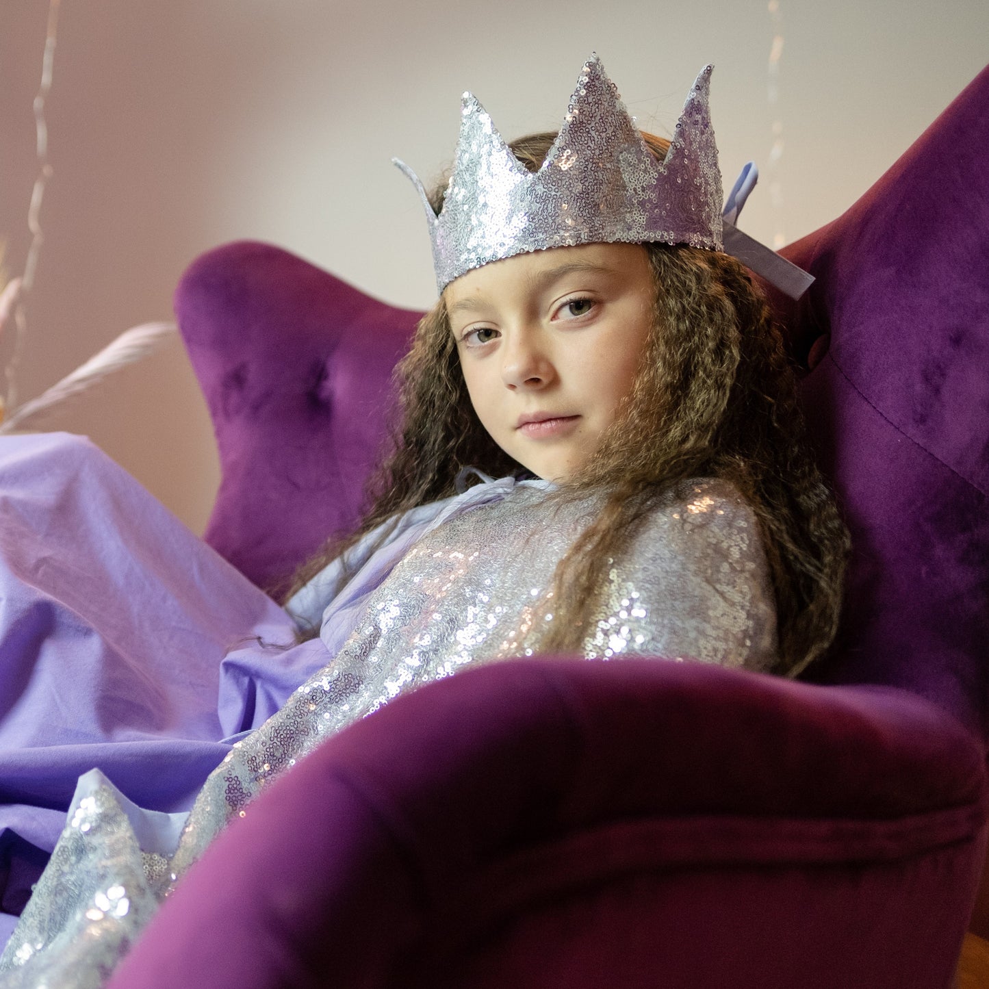 Silver sequin cape