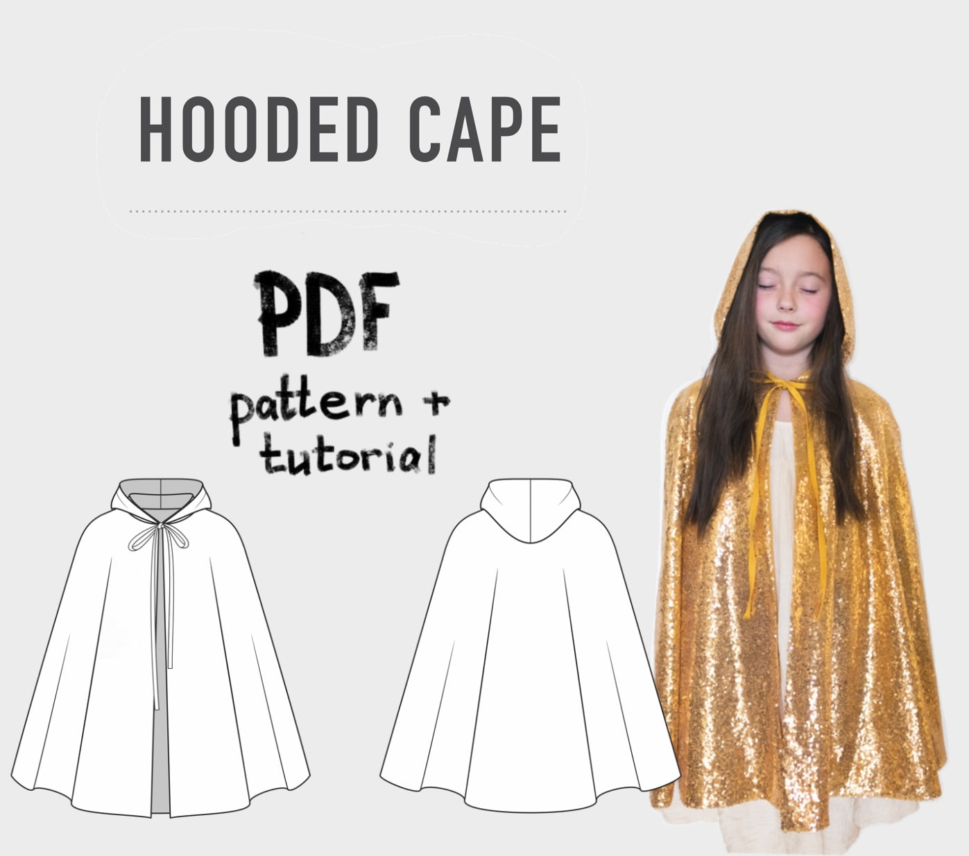 Hooded Cape Pattern, DIY kids cloak